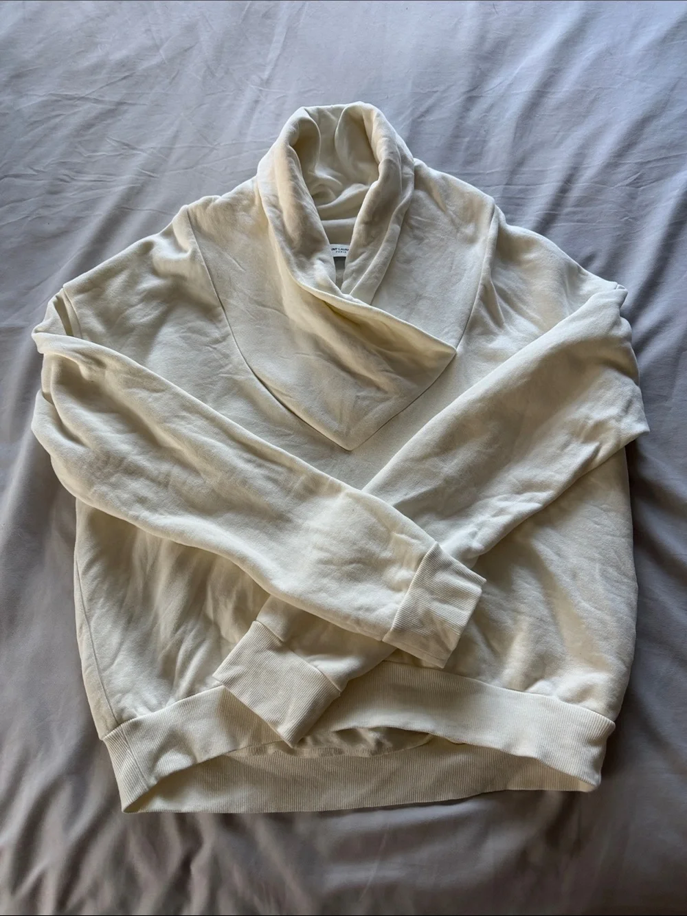 Women’s Saint Laurent Cream Turtleneck Pullover Sweatshirt
